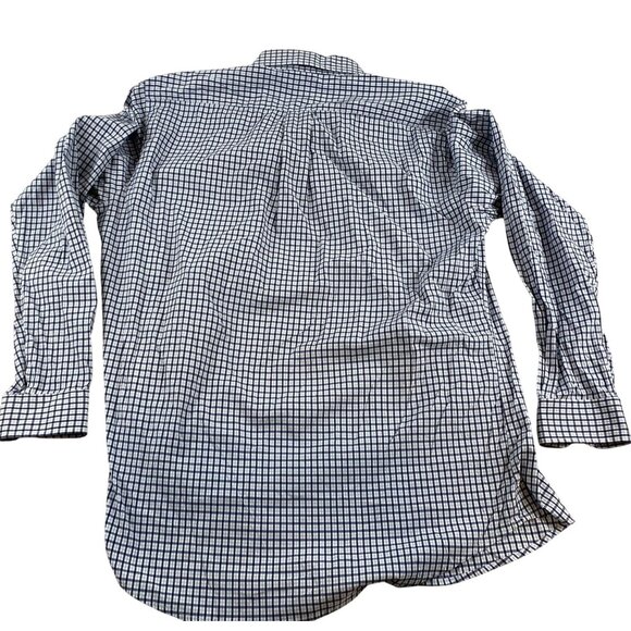 FootJoy Mens Shirt Large Blue/White Checkered Long Sleeve Button Down Casual - Picture 2 of 8